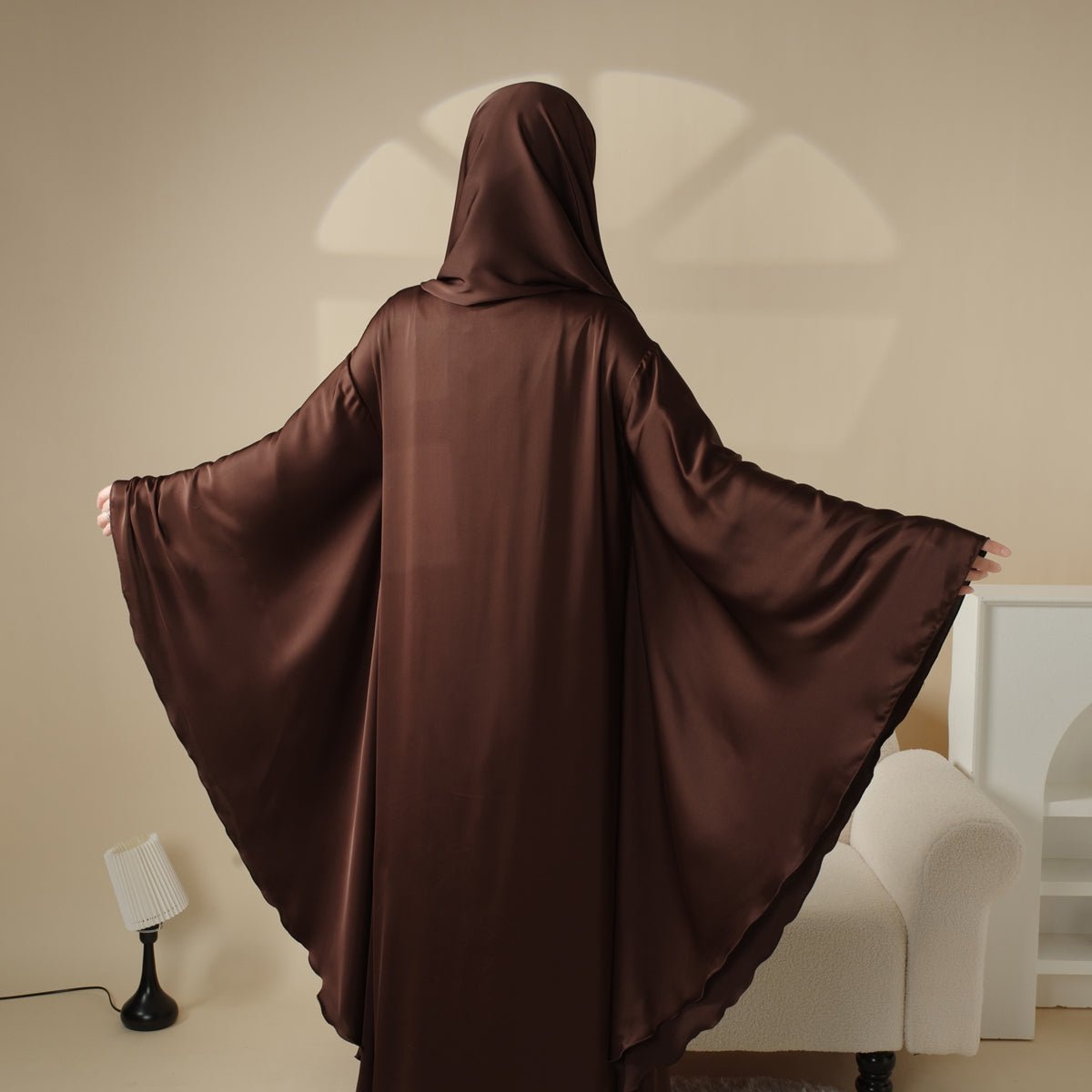 Luxury Satin Floaty Kaftan Abaya With Matching Hijab (MA054)