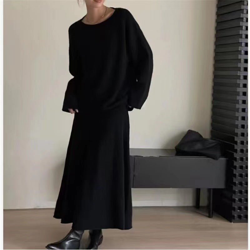 Luxury Soft Knit Sweater & Skirt Set | Autumn Winter Two-Piece Outfit(MS160)