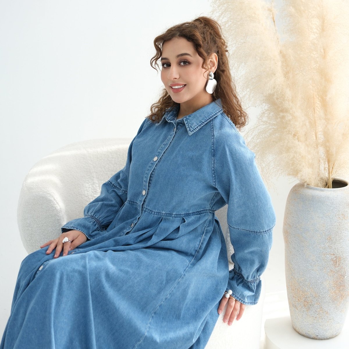 Lyocell Tencel Denim Maxi Dress(MA398)