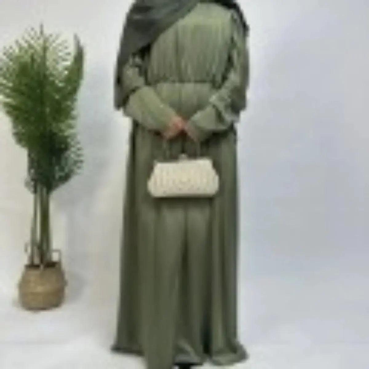 Armani Abaya: Perfect Satin Abaya With A Drawstring (MA039)