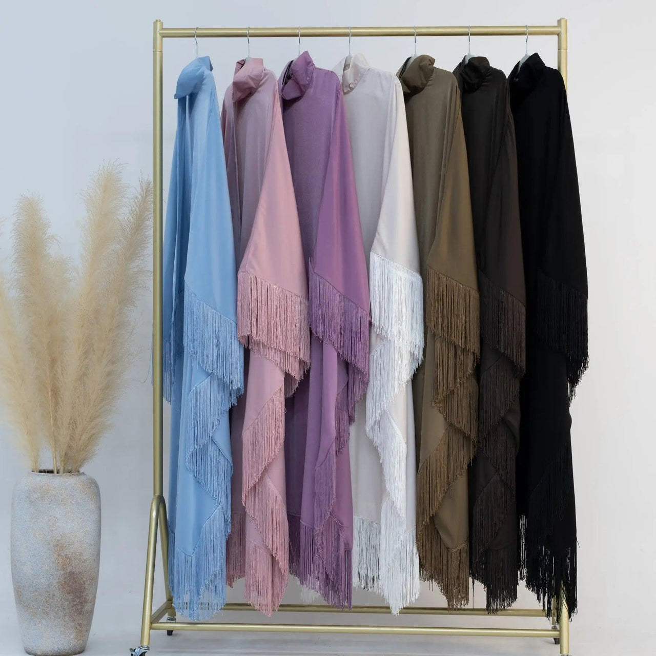 Batwing Sleeve Fringe Party Abaya (MA047)