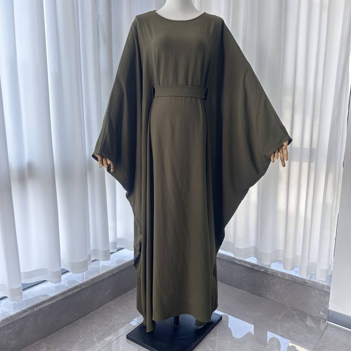 Crepe Batwing Loose Abaya 2-Piece Set (MA090)