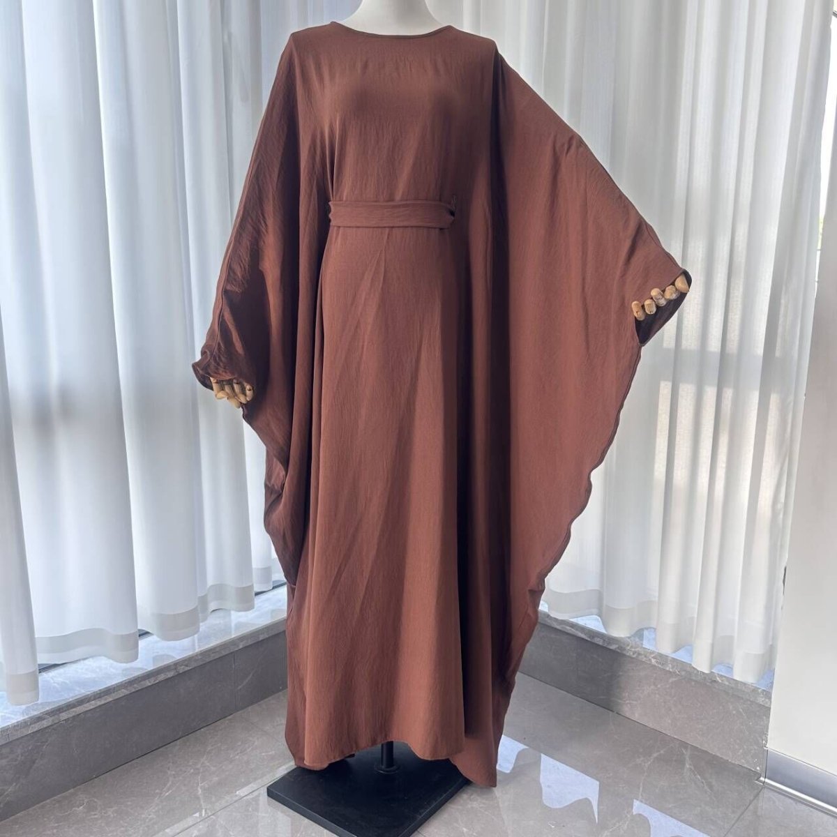 Crepe Batwing Loose Abaya 2-Piece Set (MA090)