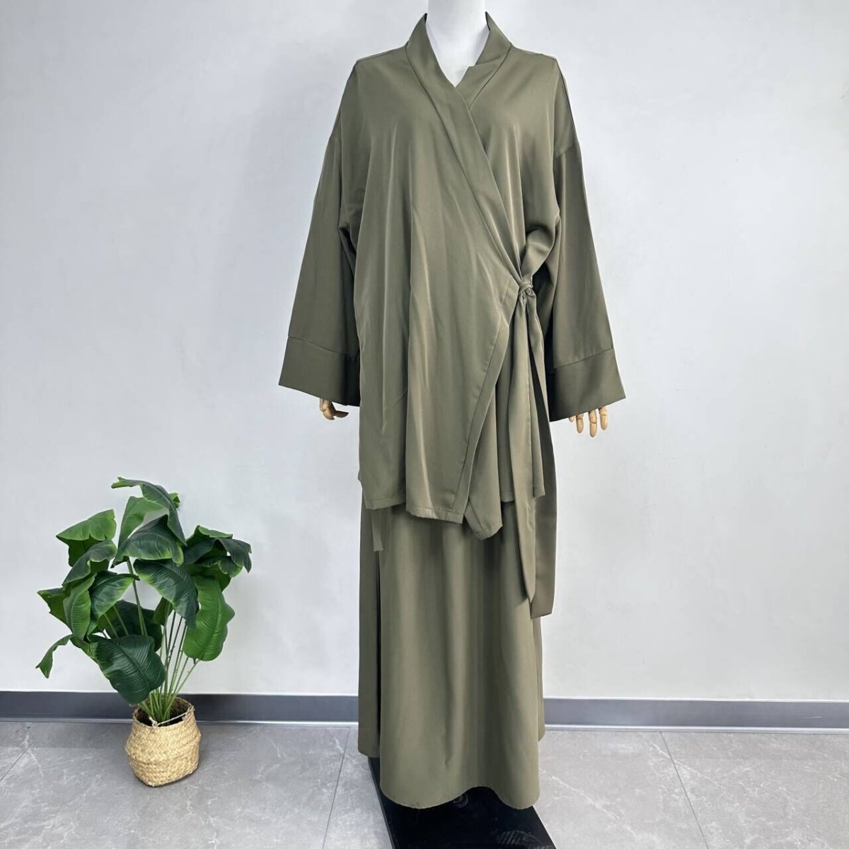 Lace-up Top with Skirt 2-Piece Set (MA097)