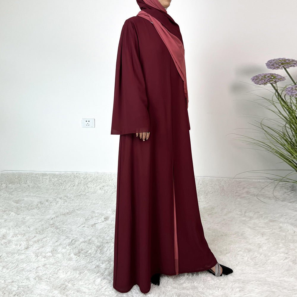 Patchwork Color Clash Abaya 2-Piece Set (MA100)