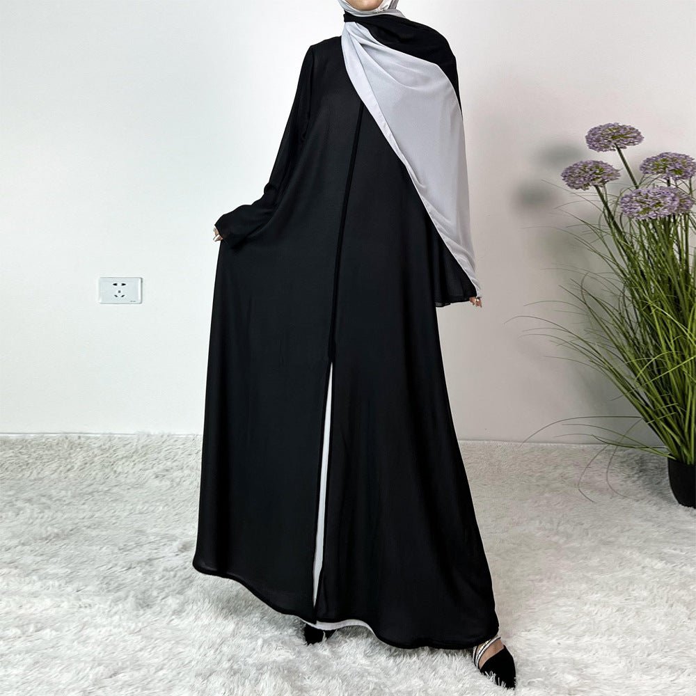Patchwork Color Clash Abaya 2-Piece Set (MA100)
