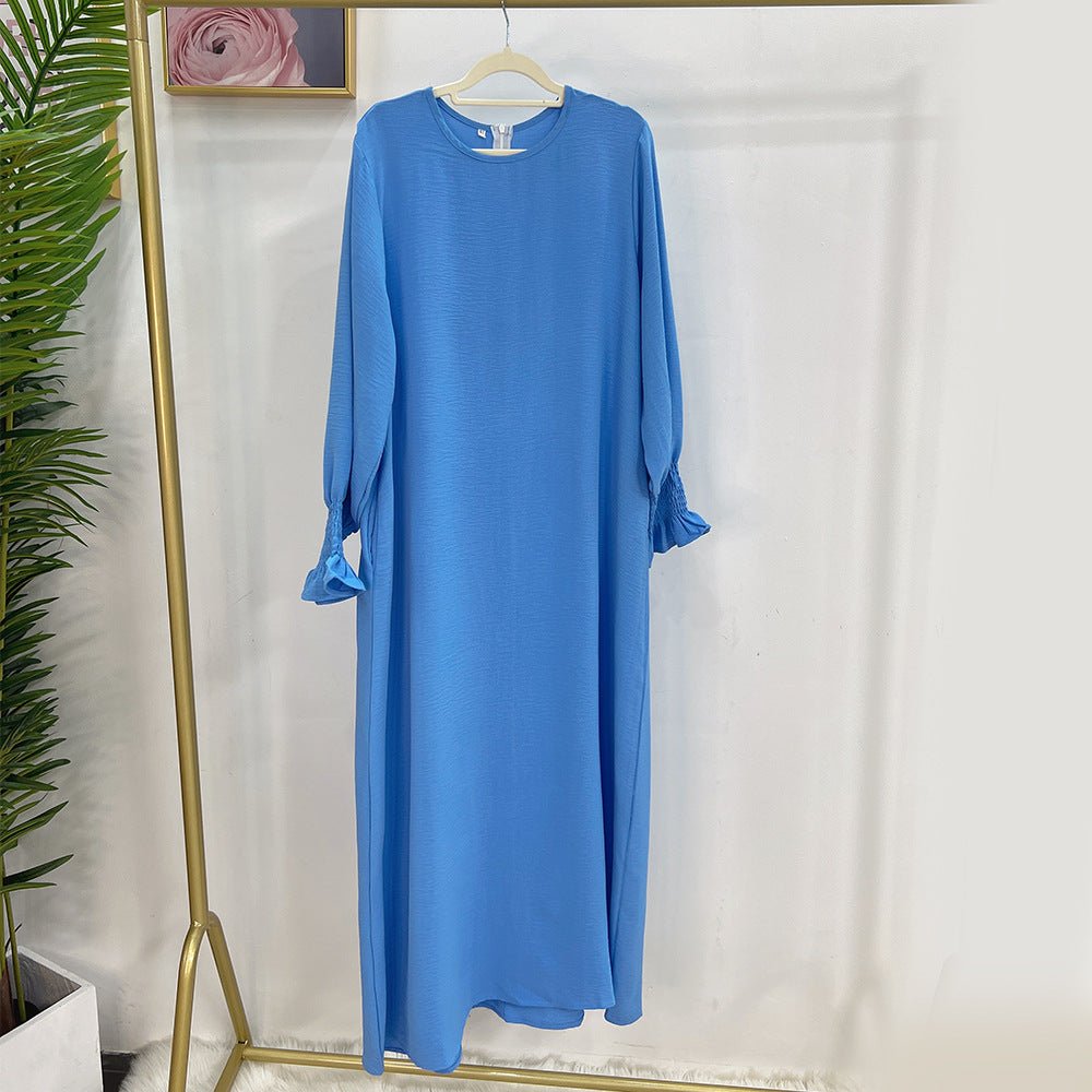 Elasticated Sleeve Abaya | Solid Colour Crepe Abaya With Elasticated Sleeve (MA107)