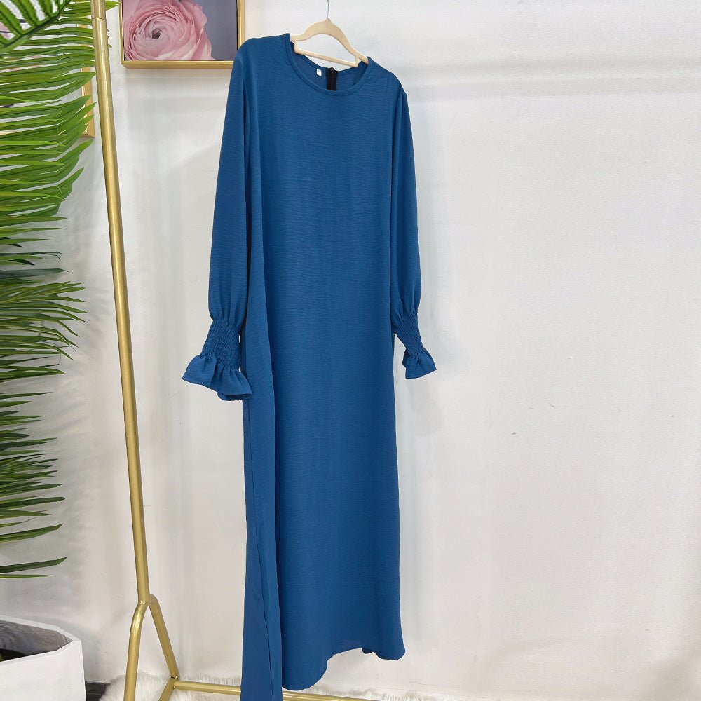 Elasticated Sleeve Abaya | Solid Colour Crepe Abaya With Elasticated Sleeve (MA107)