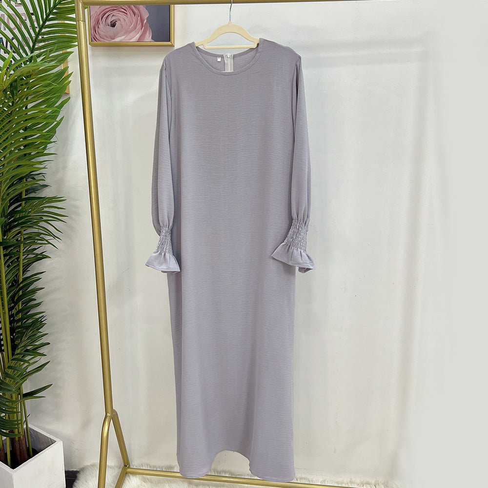 Elasticated Sleeve Abaya | Solid Colour Crepe Abaya With Elasticated Sleeve (MA107)