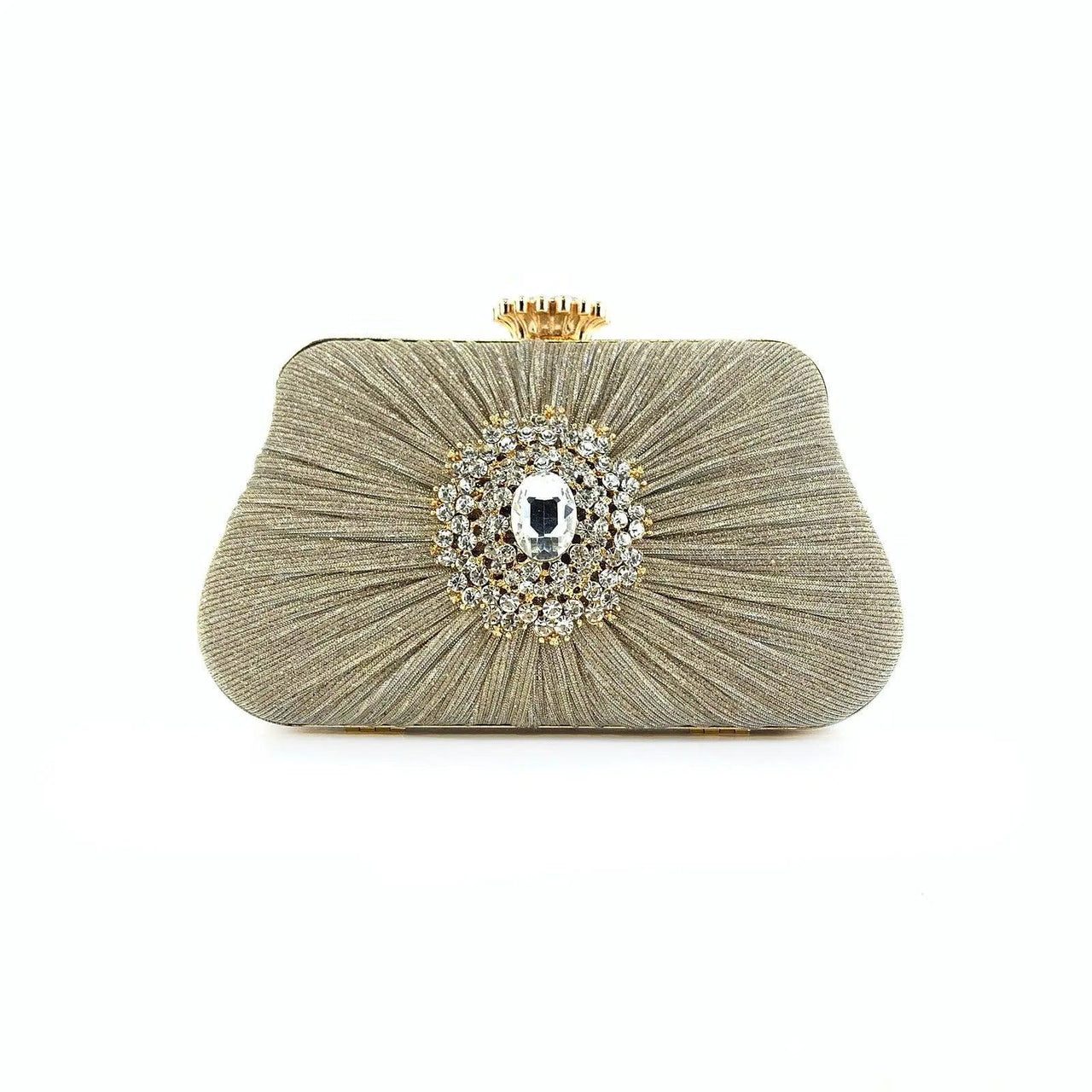 MAC033 Women's Pleated Craft Rhinestone Bag