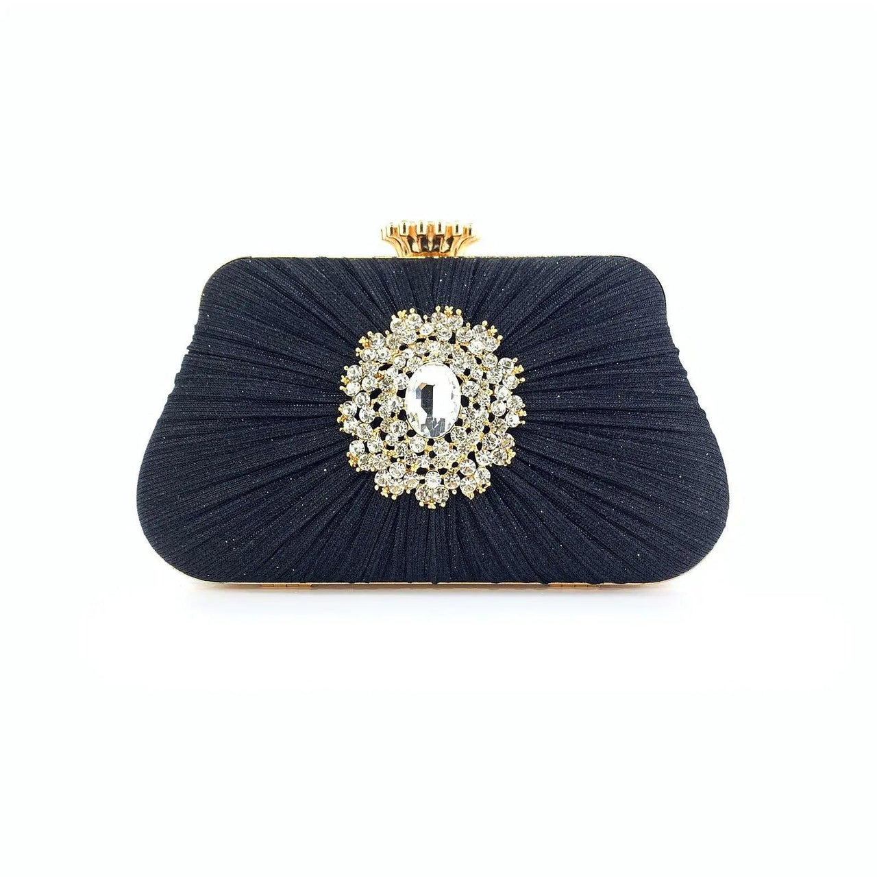 MAC033 Women's Pleated Craft Rhinestone Bag