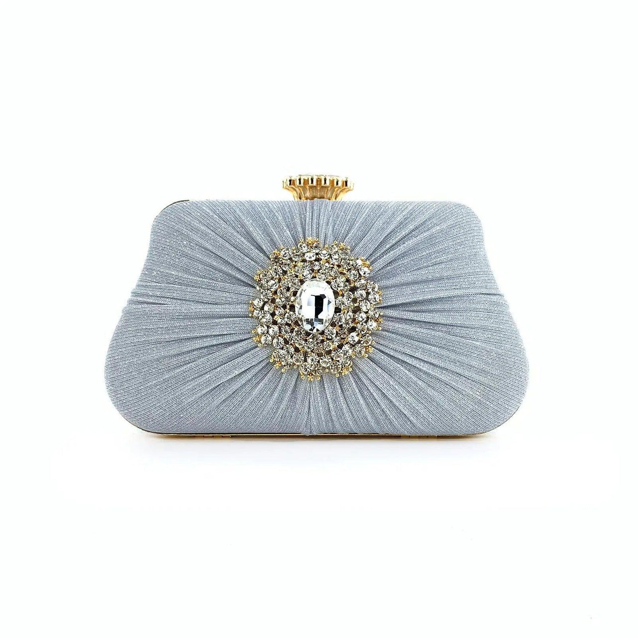 MAC033 Women's Pleated Craft Rhinestone Bag