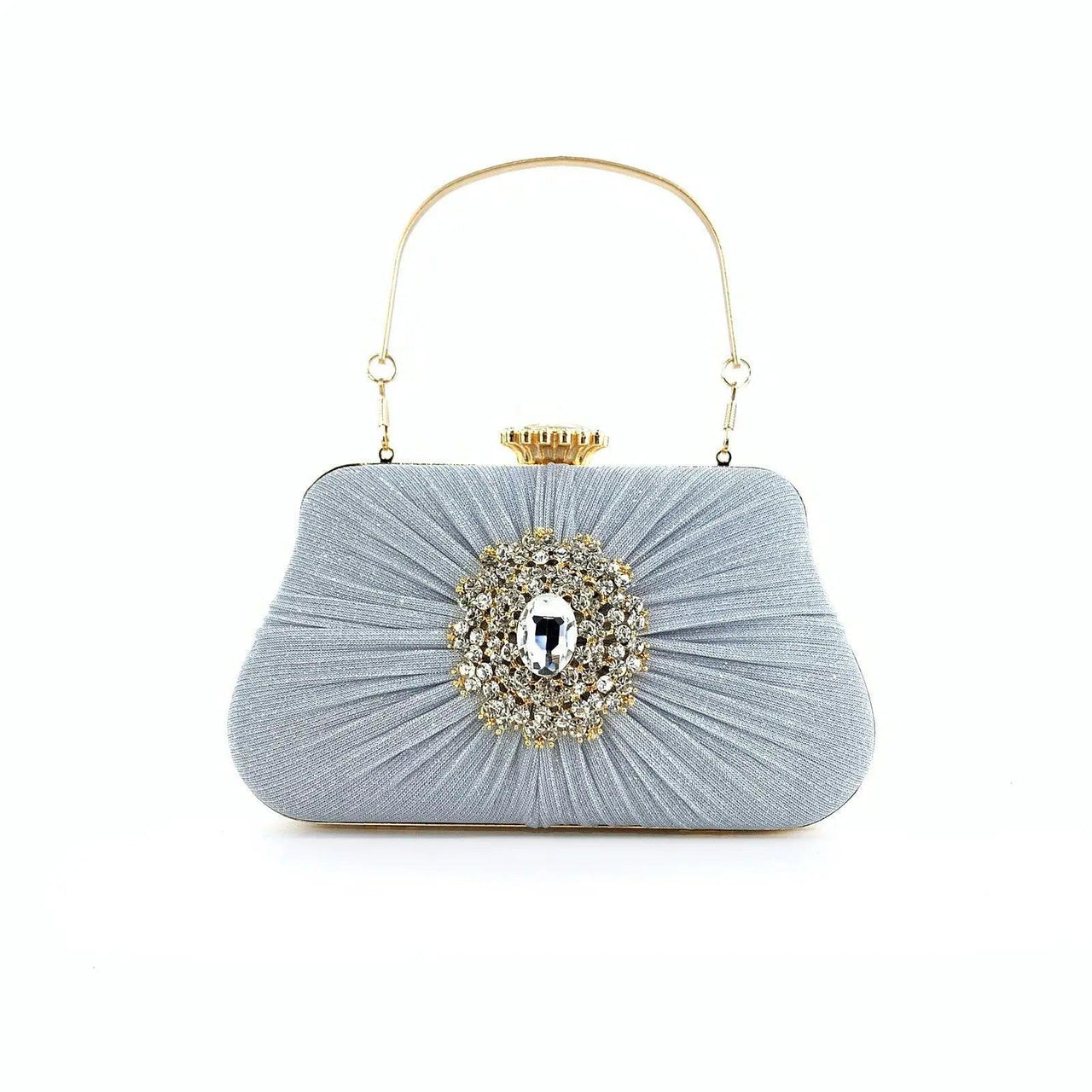 MAC033 Women's Pleated Craft Rhinestone Bag