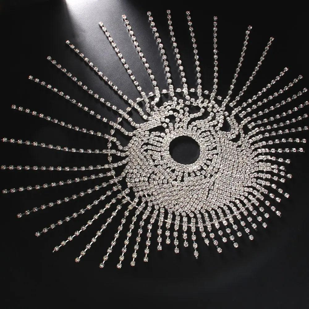 MAC051 Rhinestone Chain Tassel Headpiece