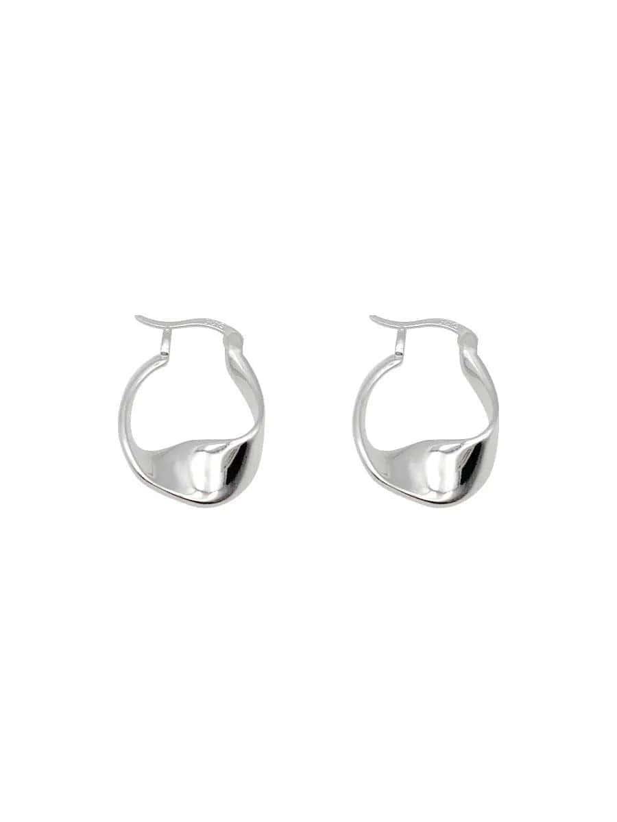 MAC063 Filled Twisted Ear Buckle Earrings