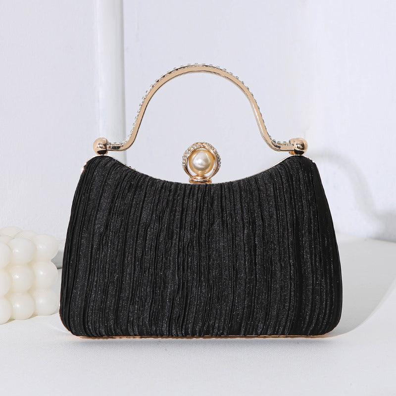 MAC071 Pearl Bag Banquet Bag Pleated Diamond Encrusted Handbag