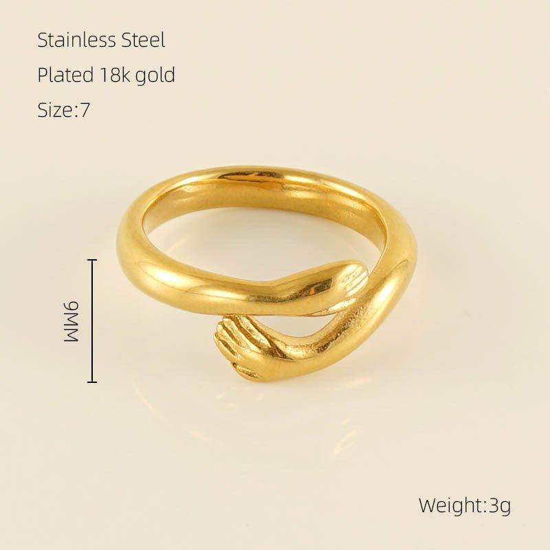 MAC086 Light Luxury Stainless Steel Open Adjustable Irregular Ring