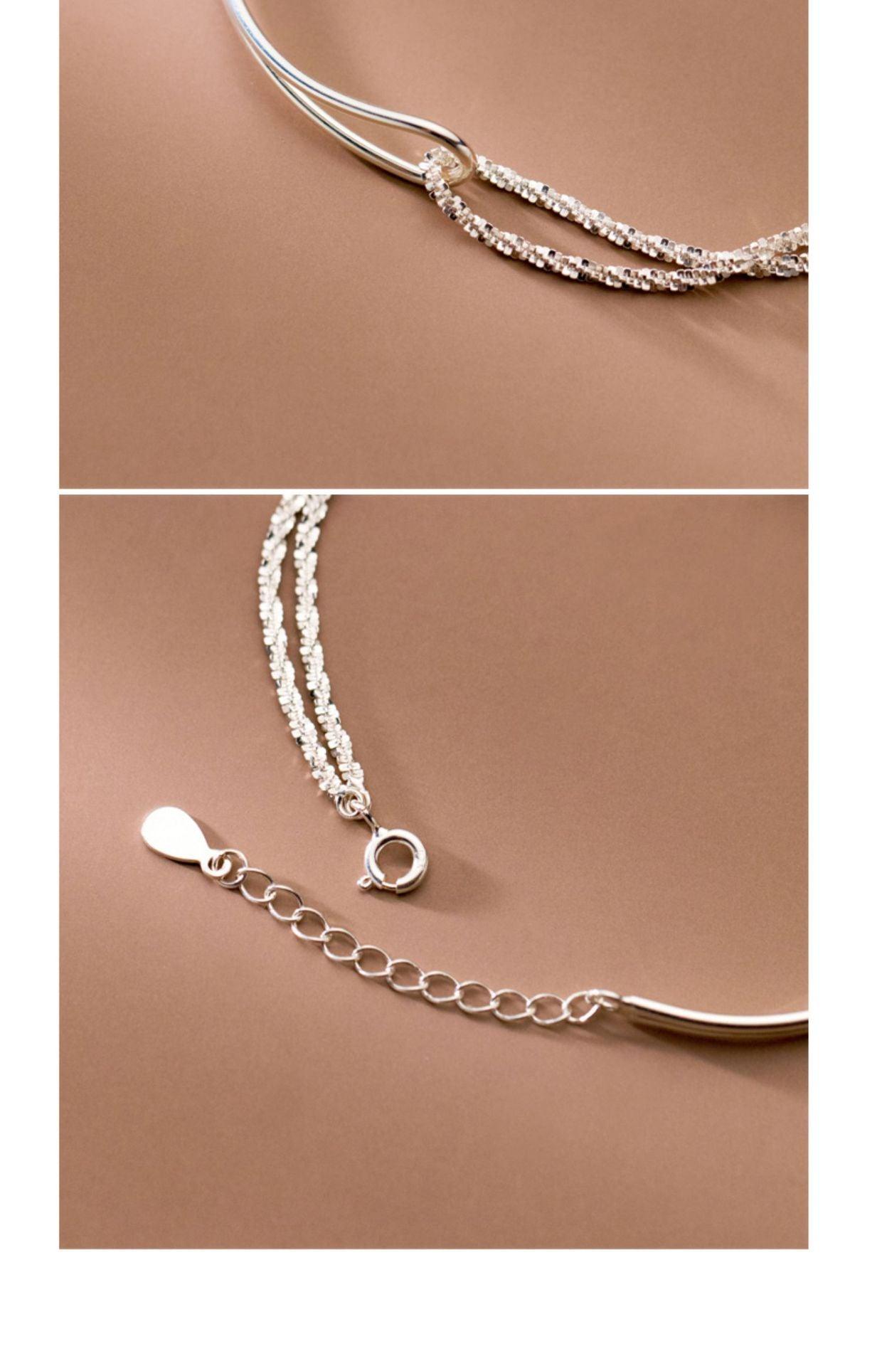 MAC089 Temperament And Personality Double-Layer Curved Tube Gypsophila Asymmetrical Bracelet