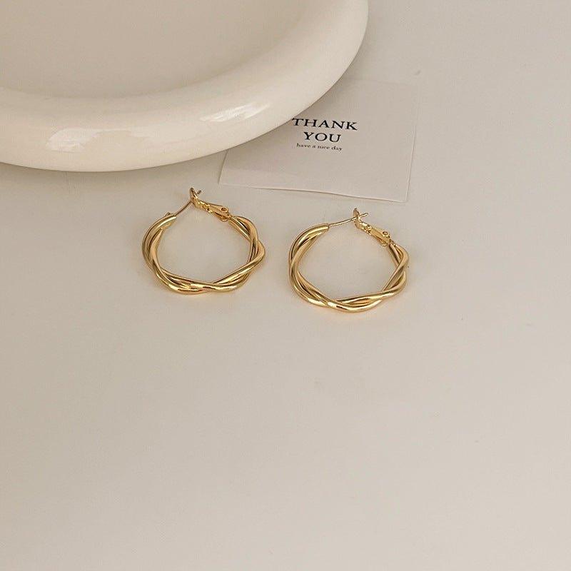 MAC096 925 sterling silver needle high-end French style earrings