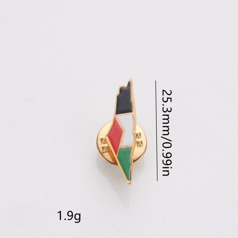 MAC103 Stainless Steel Keffiyeh Palestine Map Brooch