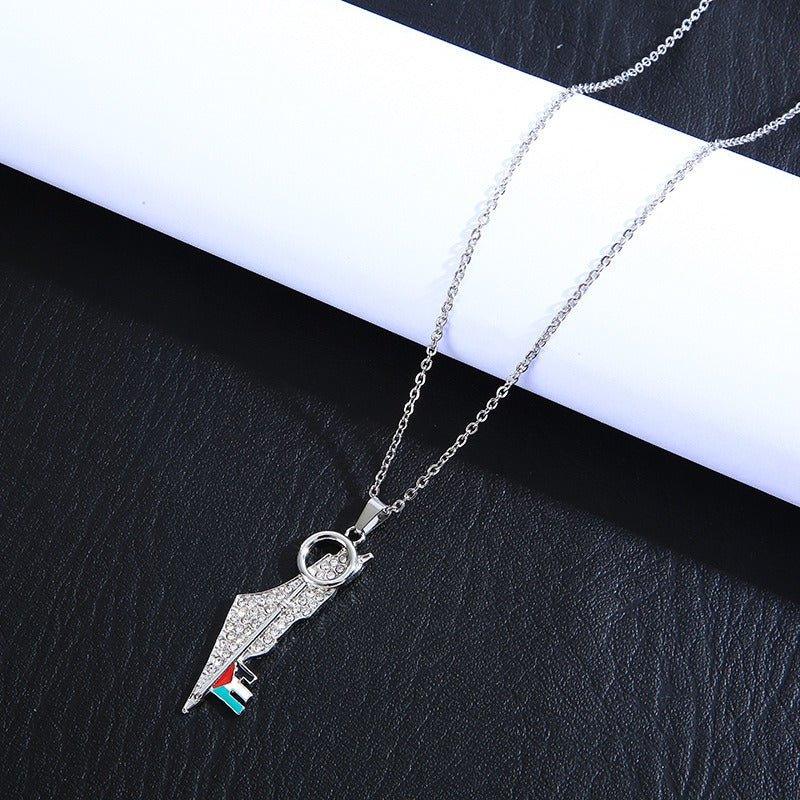 MAC110 Stainless Steel Palestine Keffiyeh Necklace