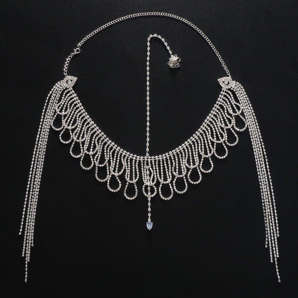MAC155 Fashionable Rhinestone Ttassel Headwear Multi-layered Zircon Hair Chain