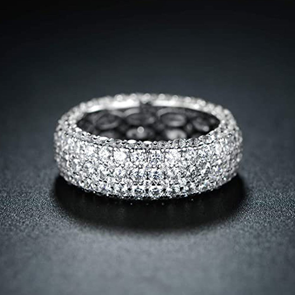 MAC164 Multi-Layered High-End Super Sparkling Full Diamond Ring