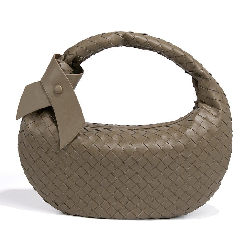 MAC168 Simple And Sstylish Woven Leather Handbag(No bow)