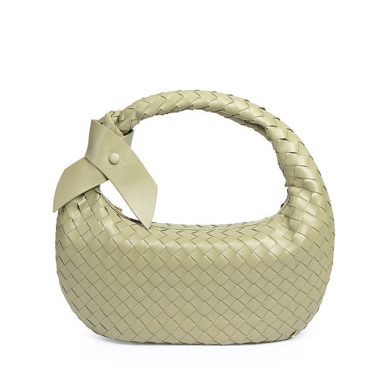 MAC168 Simple And Sstylish Woven Leather Handbag(No bow)