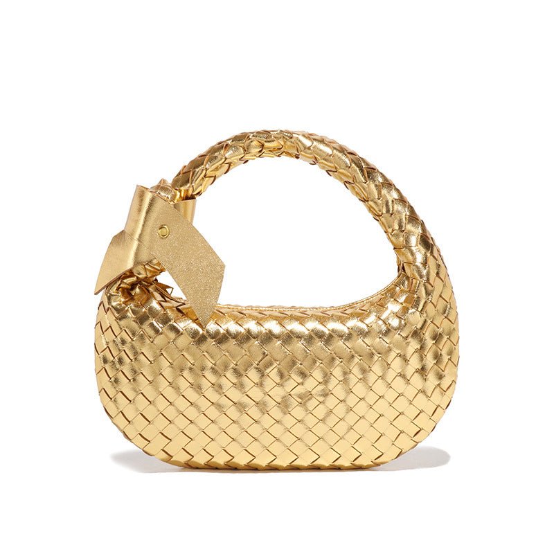 MAC168 Simple And Sstylish Woven Leather Handbag(No bow)