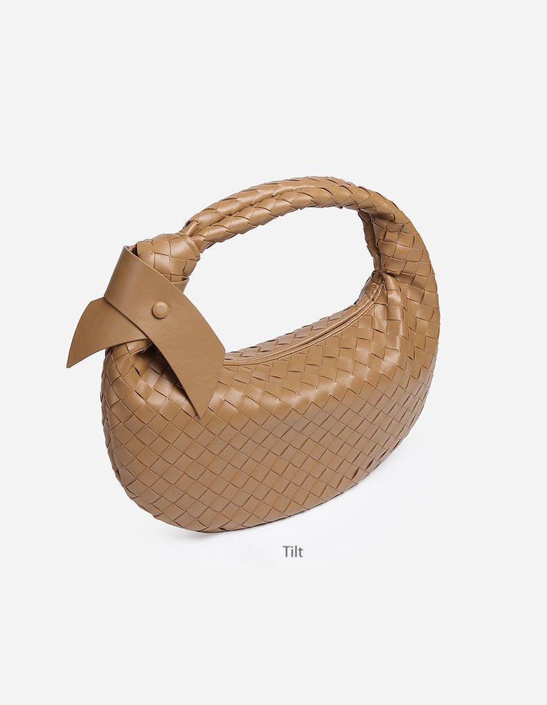 MAC168 Simple And Sstylish Woven Leather Handbag(No bow)