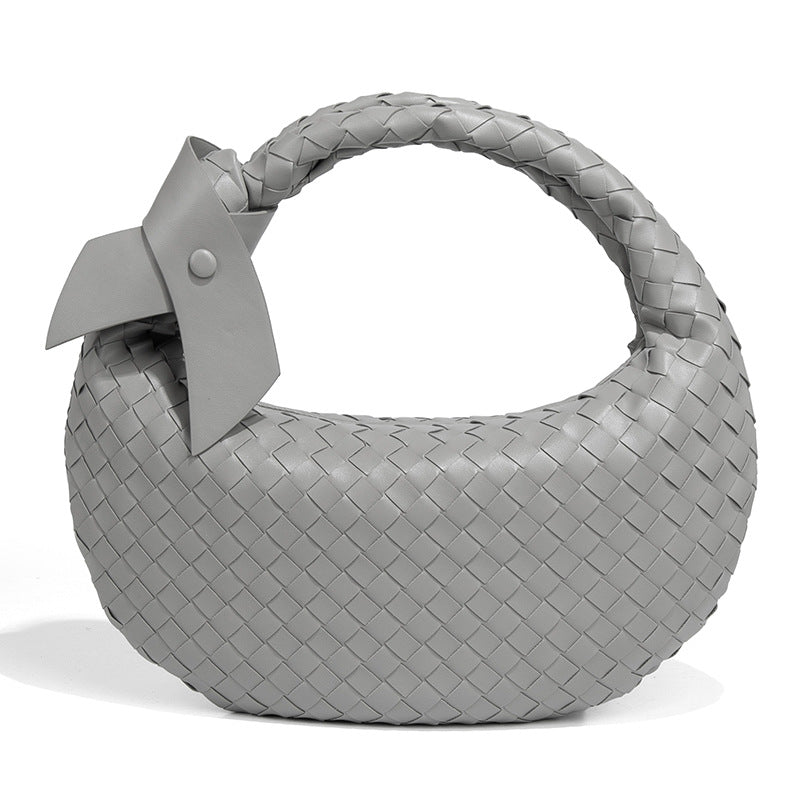 MAC168 Simple And Sstylish Woven Leather Handbag(No bow)