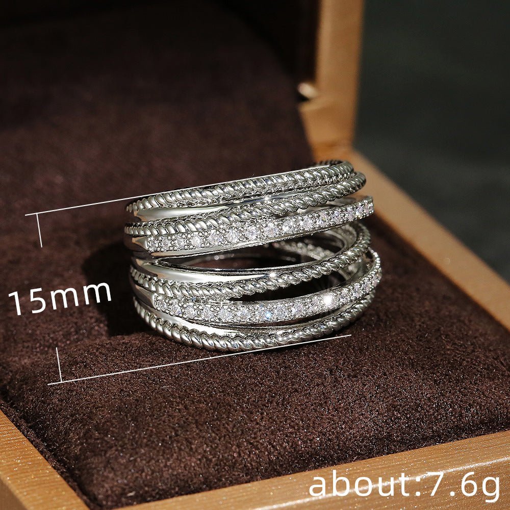 Crossed Zirconia Ring(MAC192)