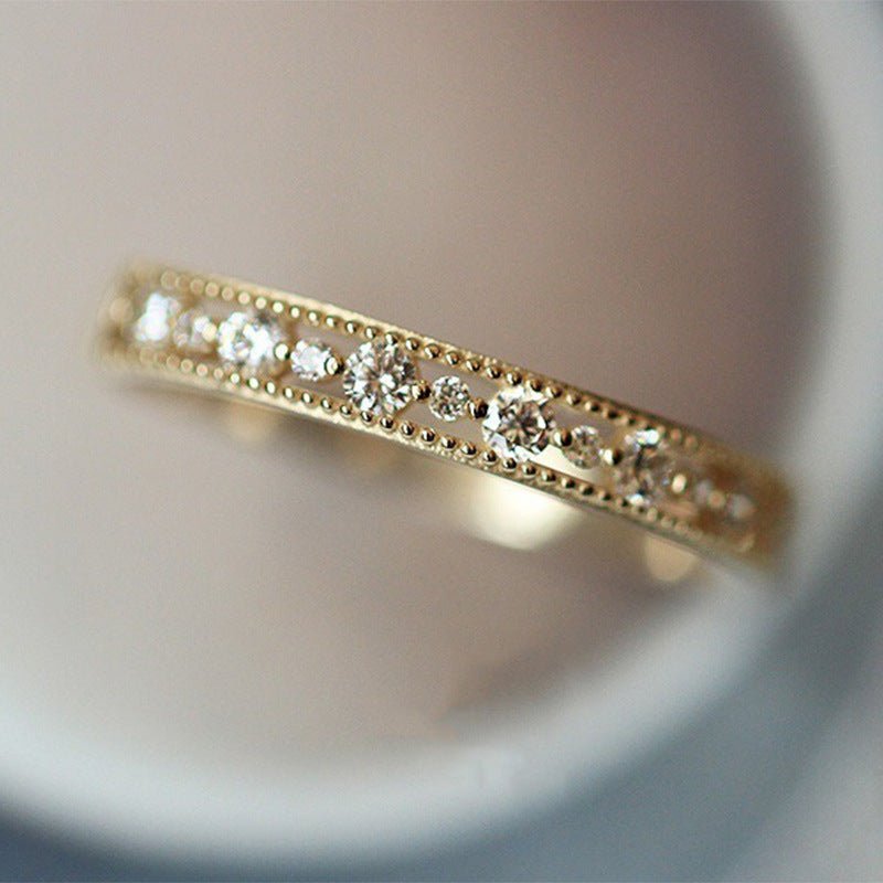 Light Luxury Palace Style Hollow Carved Lace Ring(MAC193)