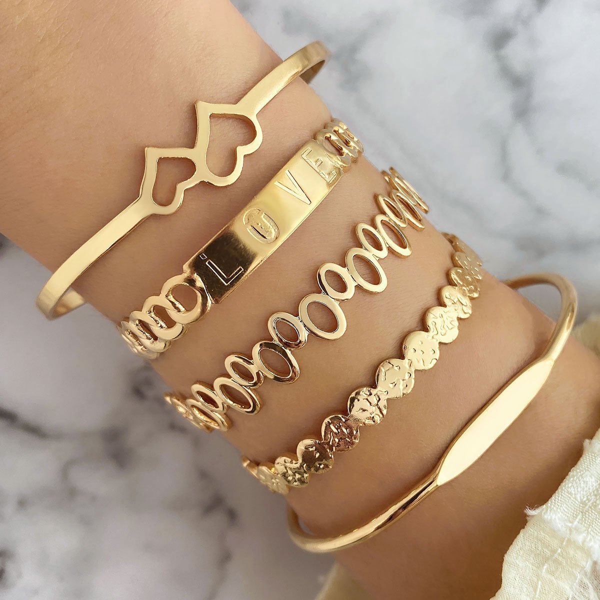 Retro Simple Mixed Open Bracelet(MAC202)
