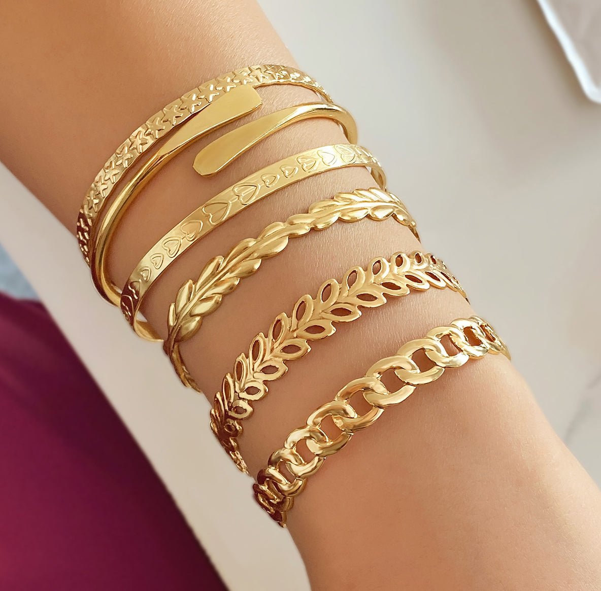 Retro Simple Mixed Open Bracelet(MAC202)