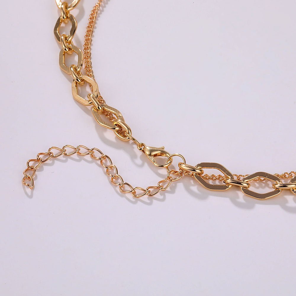 Vintage Double Layer Metal Disc Necklace(MAC211)