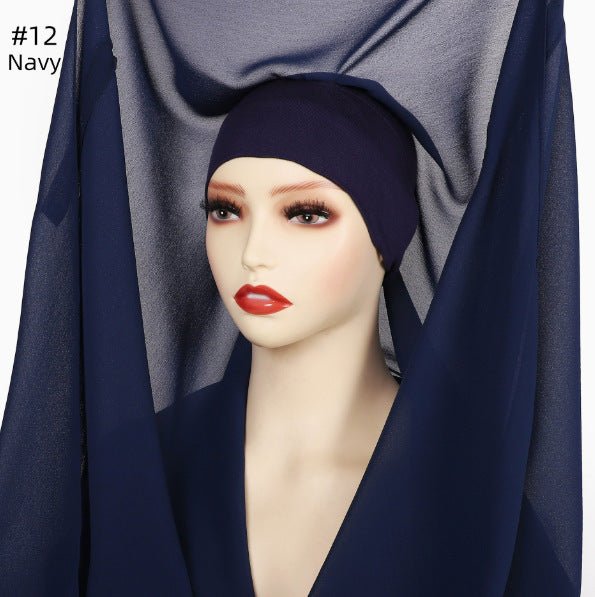Magnetic Chiffon Instant Hijab | Easy-Wear Anti-Slip Square Scarf with Magnetic Closure (MH152)