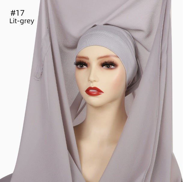 Magnetic Chiffon Instant Hijab | Easy-Wear Anti-Slip Square Scarf with Magnetic Closure (MH152)