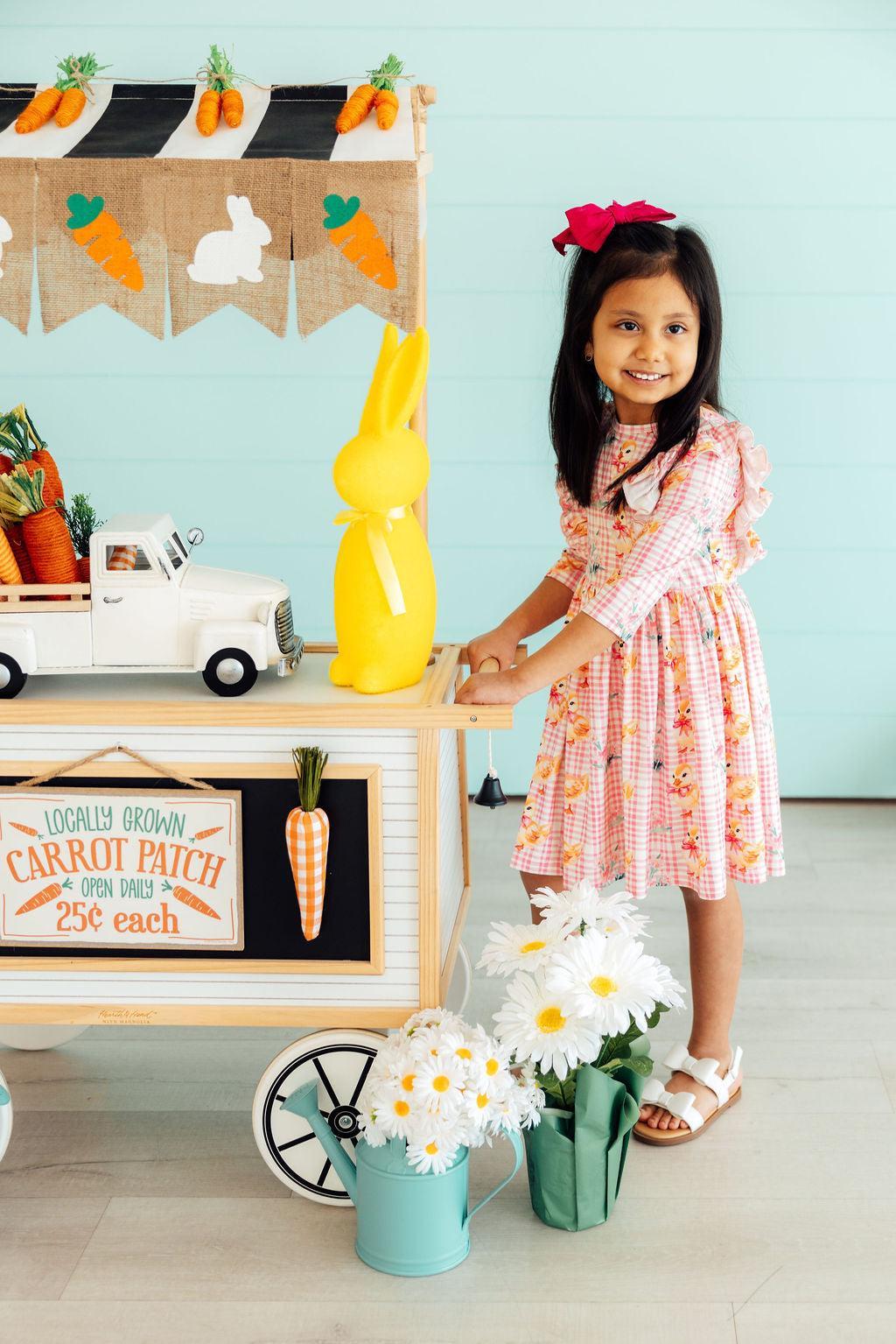 Daisy Ducklings 3/4 Sleeve Ruffle Twirl Dress