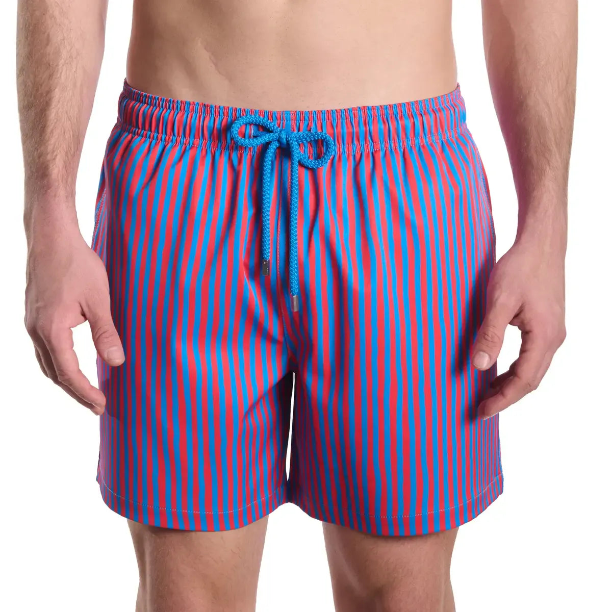 Men’s Premium Compression-Lined Hybrid Shorts – Marina Pinstripe - Blaze and Tide