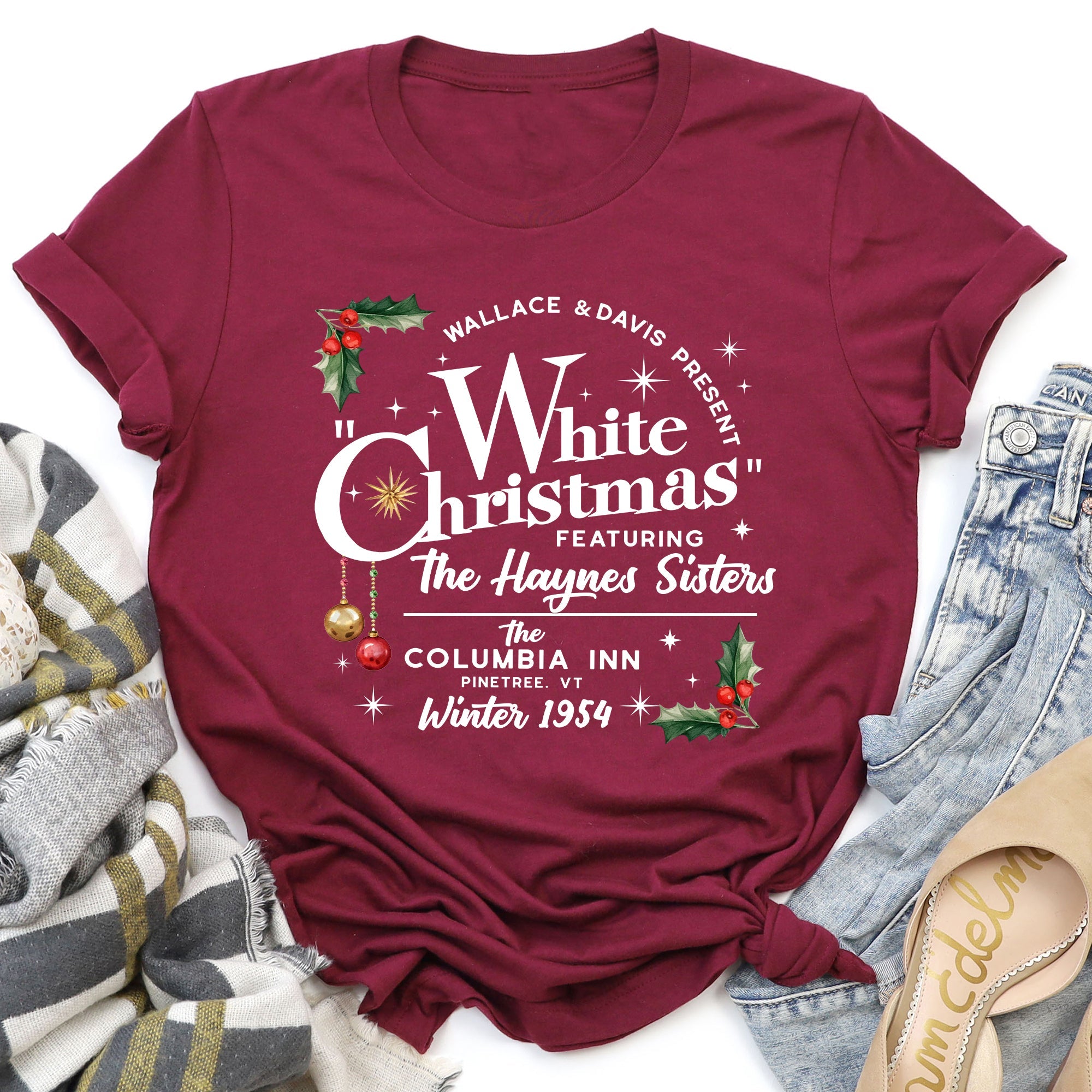 White Christmas Movie Poster Classic Edition Vintage Style Holiday Film Graphic Tee