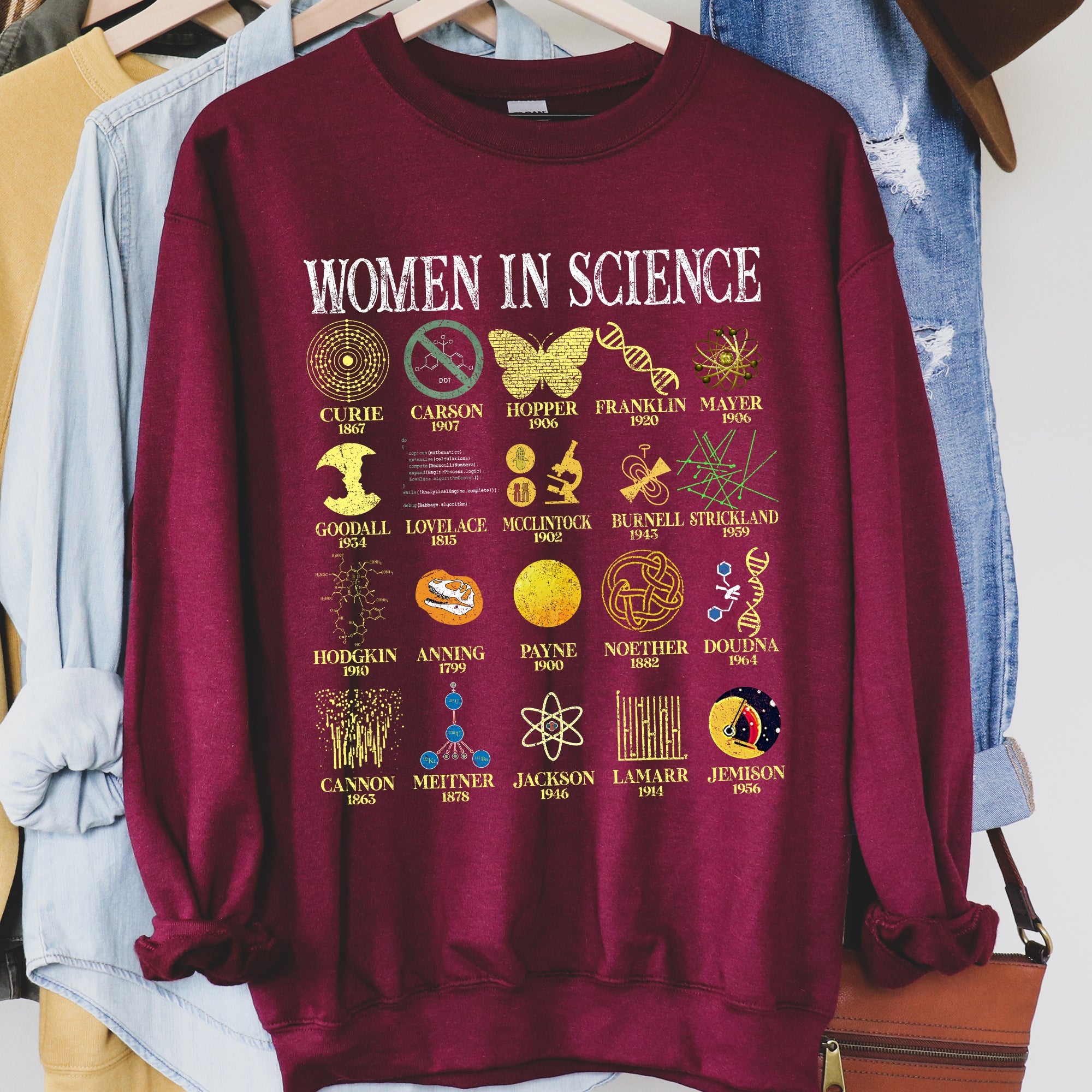 Women In Science STEM Teacher Empowerment Graphic Sweatshirt For Classroom Inspiration