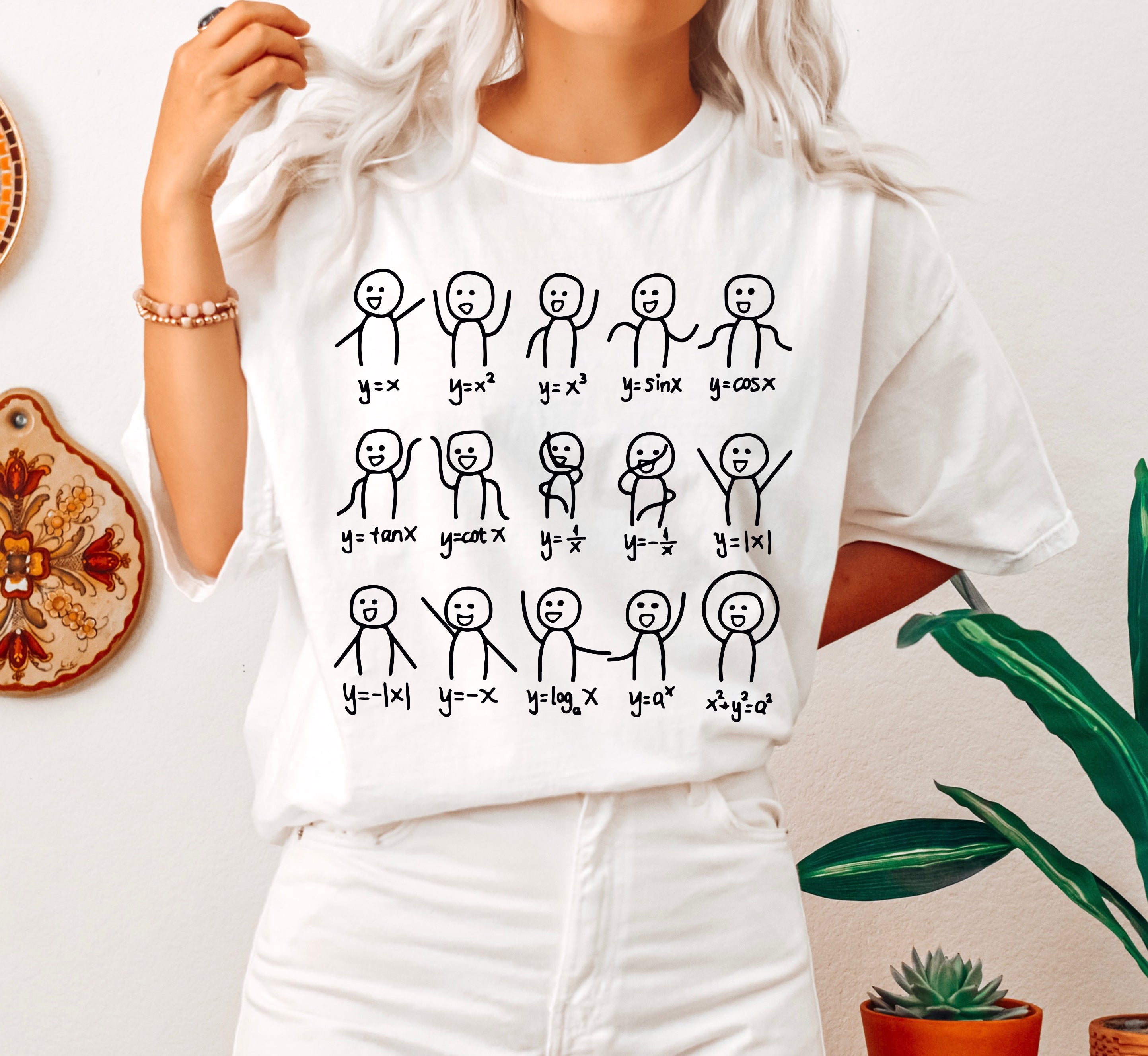 Math Stick Figures A Whimsical Study Of Numbers, Shapes, And Logic Comfort Colors Tee