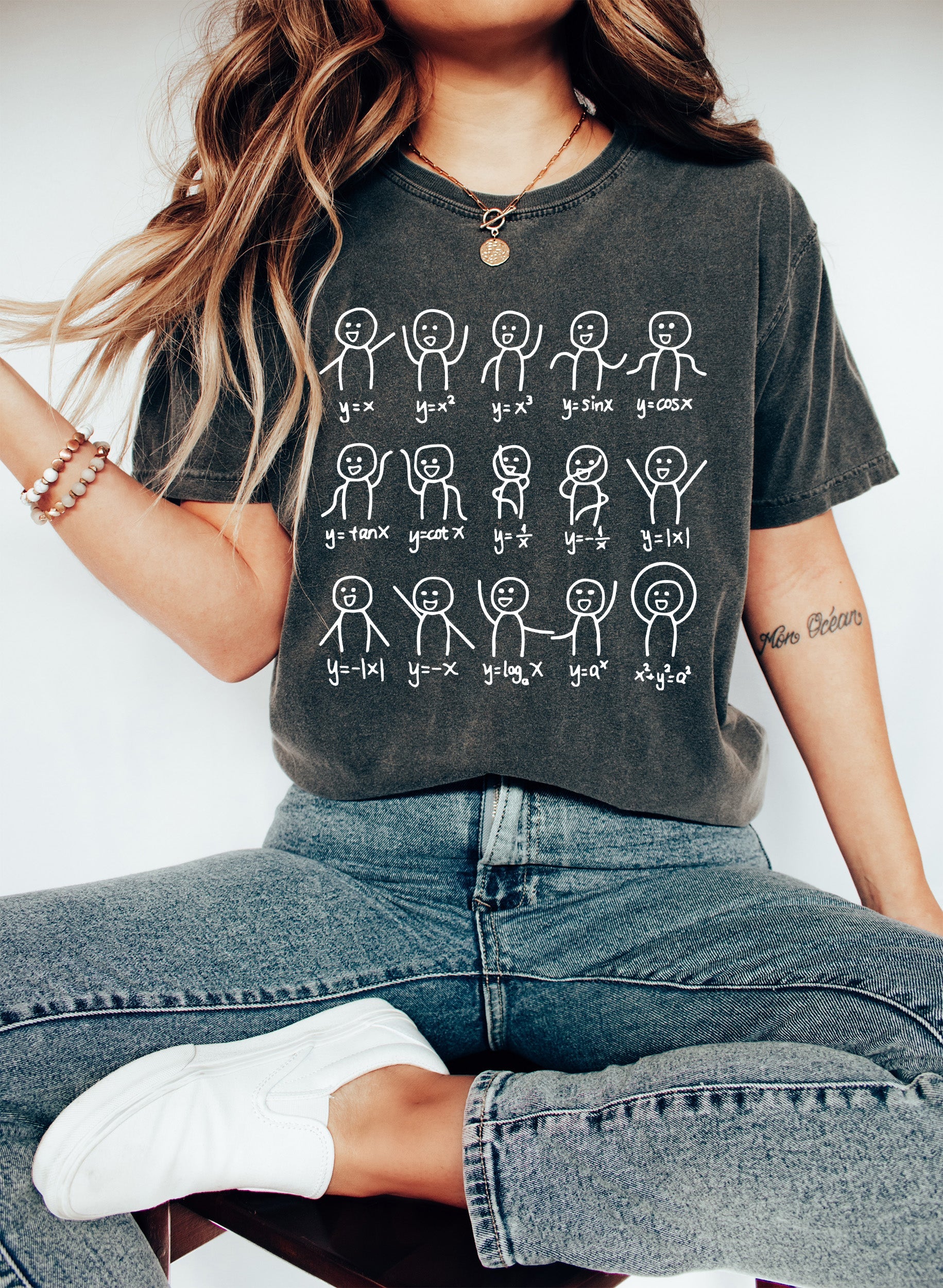 Math Stick Figures Teacher Edition Celebrating Classroom Math Humor And Teaching Excellence Comfort Colors Tee