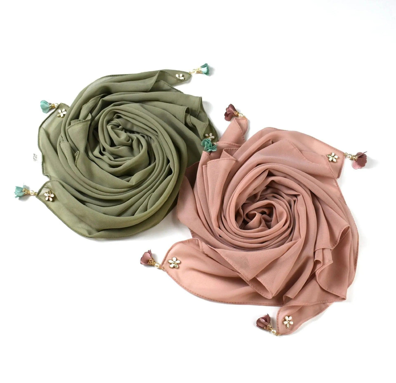 Pearl chiffon square hijab scarf (MH030)
