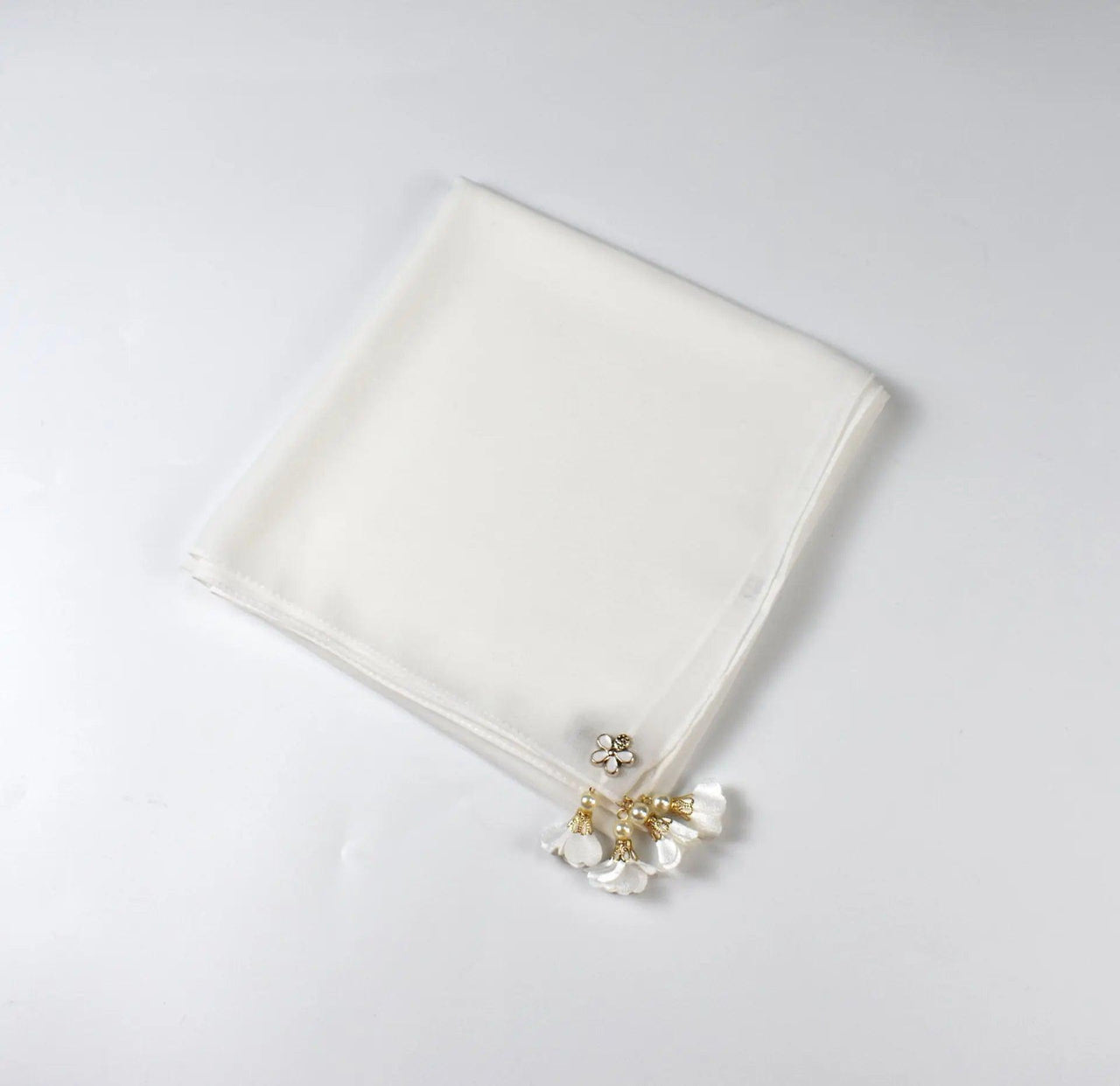 Pearl chiffon square hijab scarf (MH030)