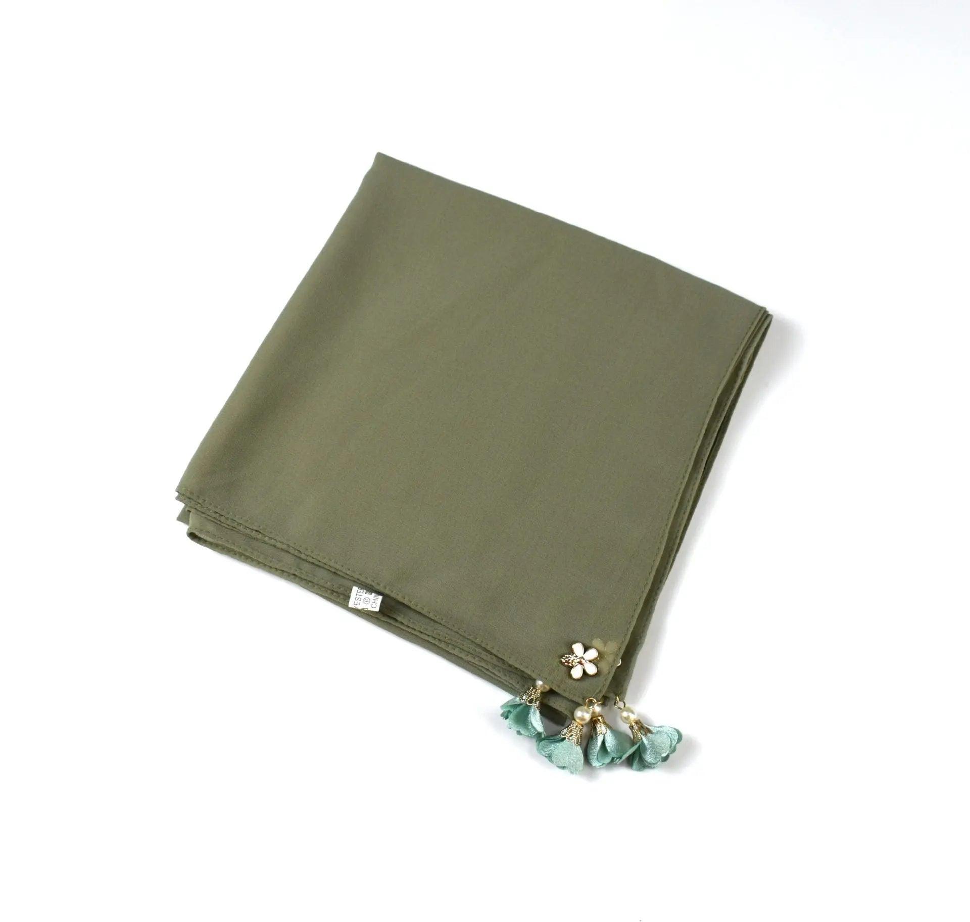 Pearl chiffon square hijab scarf (MH030)