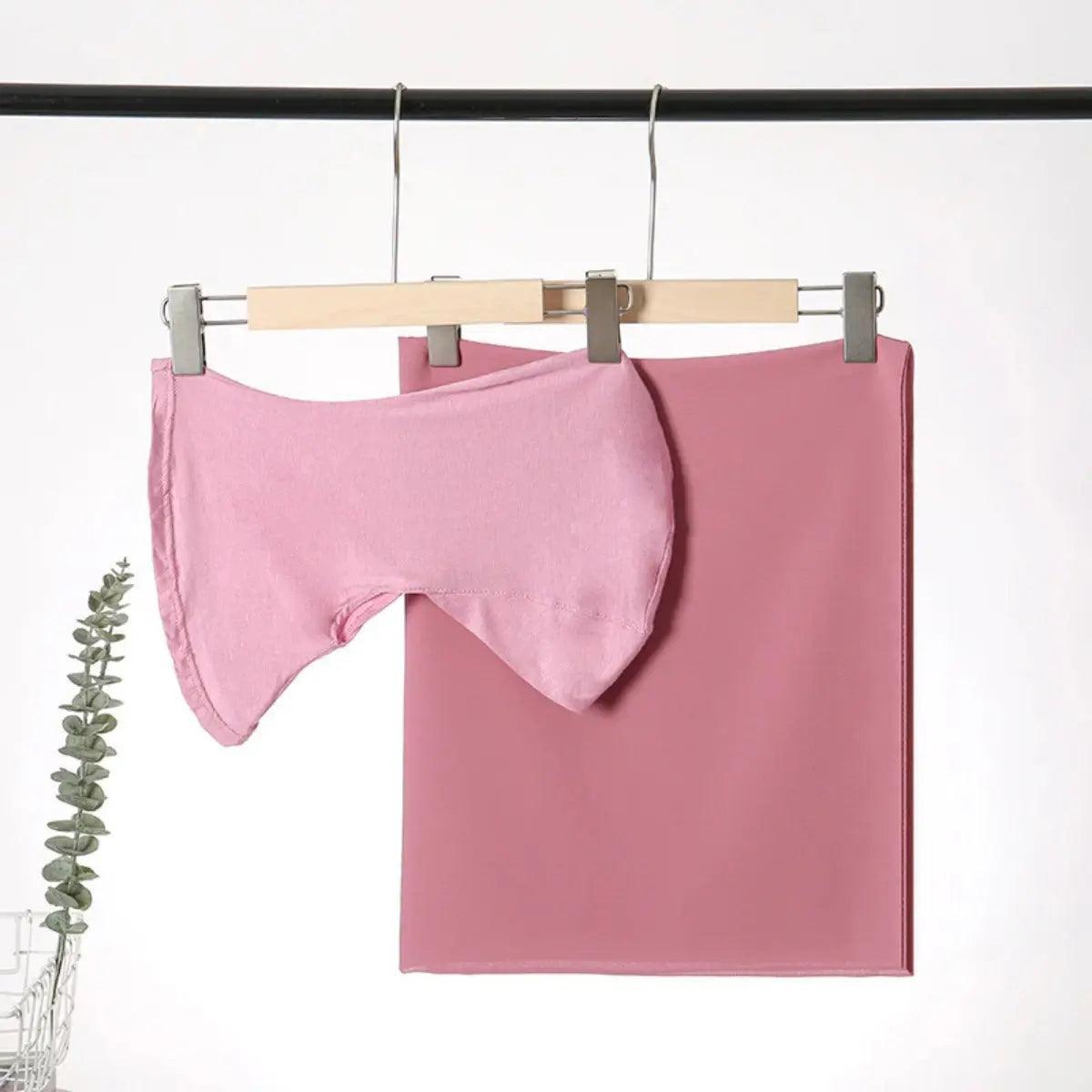 Solid Color Chiffon Hijab  With Neck Base Hat 2pcs Set (MH036)