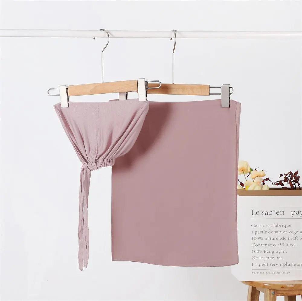 Chiffon Hijab with Cord Base Cap 2pcs Set (MH037)